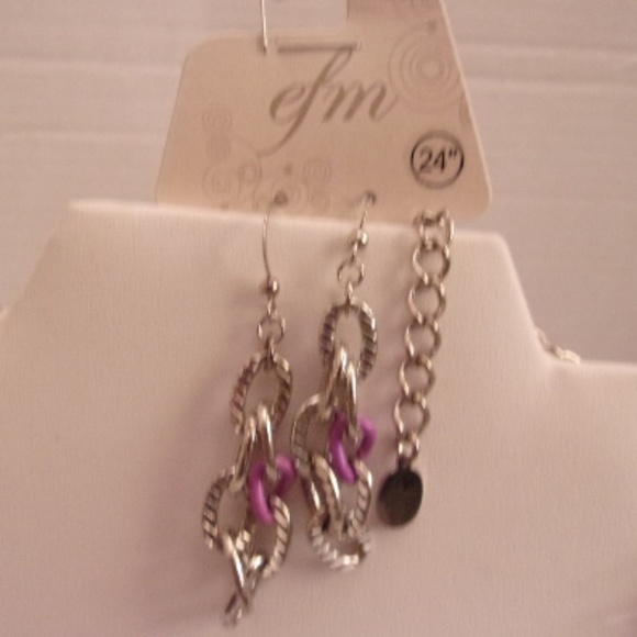 NWT DESIGNER FUNKY EFM NECKLACE EARRINGS & BRACELE - Picture 3 of 5